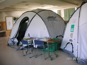 避難所での鍼灸スペース